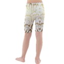 White and Gold Snakeskin Kids  Mid Length Swim Shorts View2