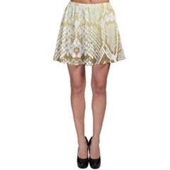 White And Gold Snakeskin Skater Skirt by mccallacoulture