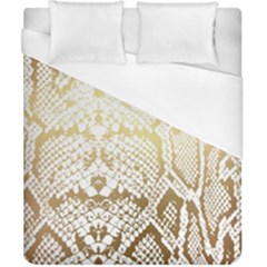 White And Gold Snakeskin Duvet Cover (california King Size) by mccallacoulture