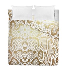 White And Gold Snakeskin Duvet Cover Double Side (full/ Double Size) by mccallacoulture