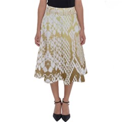 White And Gold Snakeskin Perfect Length Midi Skirt by mccallacoulture