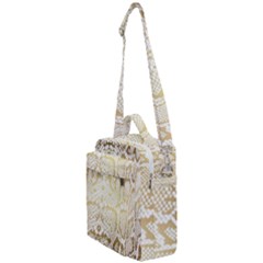 White And Gold Snakeskin Crossbody Day Bag by mccallacoulture