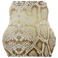 White And Gold Snakeskin Car Seat Velour Cushion  by mccallacoulture