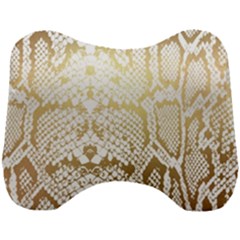 White And Gold Snakeskin Head Support Cushion by mccallacoulture