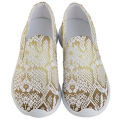 White And Gold Snakeskin Men s Lightweight Slip Ons by mccallacoulture