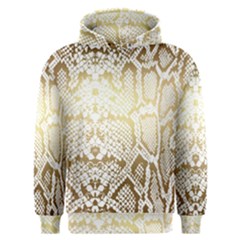 White And Gold Snakeskin Men s Overhead Hoodie