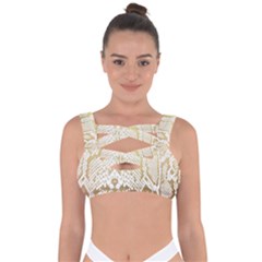 White And Gold Snakeskin Bandaged Up Bikini Top by mccallacoulture