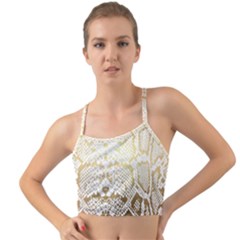 White And Gold Snakeskin Mini Tank Bikini Top by mccallacoulture