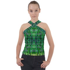 Ab 163 Cross Neck Velour Top by ArtworkByPatrick