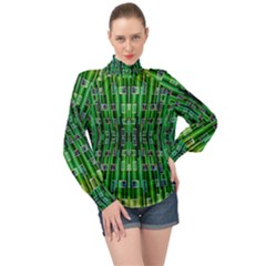 Ab 163 High Neck Long Sleeve Chiffon Top by ArtworkByPatrick