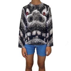 Monster Sculpture Extreme Close Up Illustration 2 Kids  Long Sleeve Swimwear by dflcprintsclothing