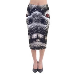 Monster Sculpture Extreme Close Up Illustration 2 Velvet Midi Pencil Skirt