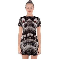 Monster Sculpture Extreme Close Up Illustration 2 Drop Hem Mini Chiffon Dress by dflcprintsclothing