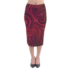 Electric Field Art Lviii Velvet Midi Pencil Skirt by okhismakingart