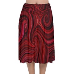 Electric Field Art Lviii Velvet Flared Midi Skirt by okhismakingart