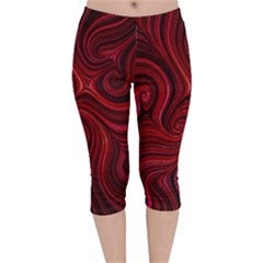 Electric Field Art Lviii Velvet Capri Leggings  by okhismakingart