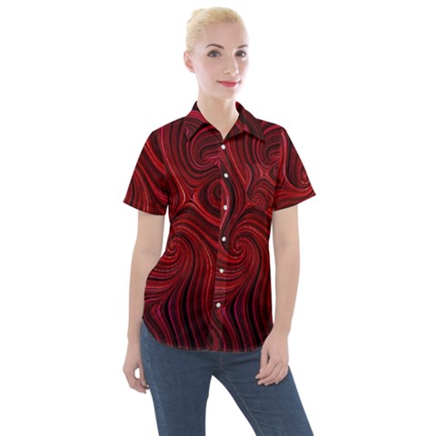 Electric Field Art Lviii Women s Short Sleeve Pocket Shirt by okhismakingart