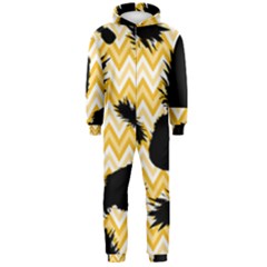 Ananas Chevrons Noir/jaune Hooded Jumpsuit (men)  by kcreatif