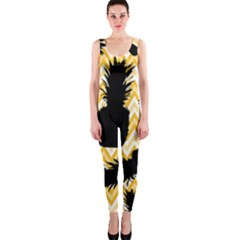 Ananas Chevrons Noir/jaune One Piece Catsuit by kcreatif