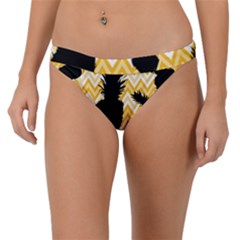 Ananas Chevrons Noir/jaune Band Bikini Bottom by kcreatif