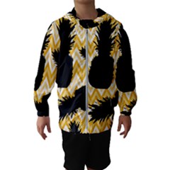 Ananas Chevrons Noir/jaune Kids  Hooded Windbreaker by kcreatif