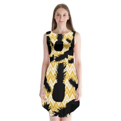 Ananas Chevrons Noir/jaune Sleeveless Chiffon Dress   by kcreatif