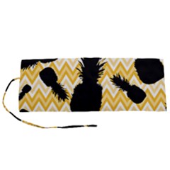 Ananas Chevrons Noir/jaune Roll Up Canvas Pencil Holder (s) by kcreatif