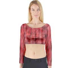 Abstrait Texture Rouge/noir Long Sleeve Crop Top by kcreatif