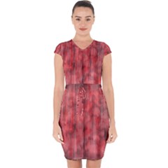 Abstrait Texture Rouge/noir Capsleeve Drawstring Dress  by kcreatif