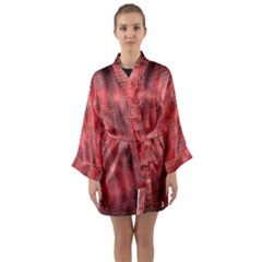 Abstrait Texture Rouge/noir Long Sleeve Satin Kimono by kcreatif