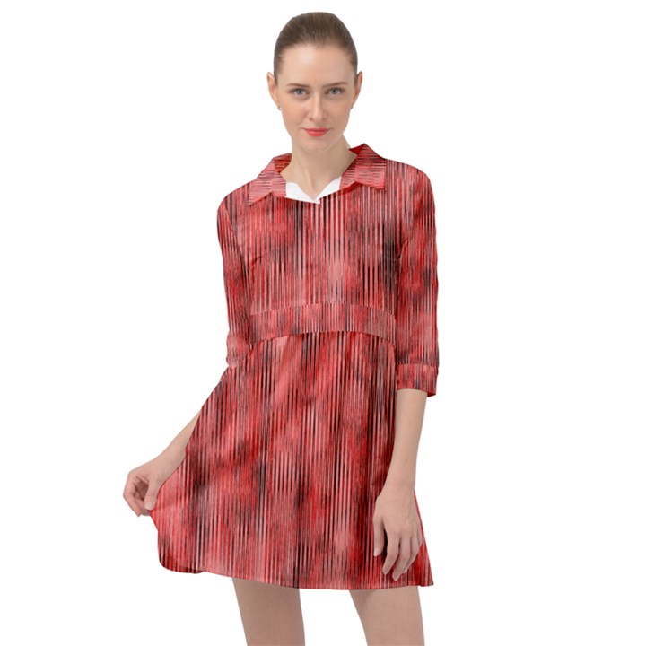 Abstrait Texture Rouge/Noir Mini Skater Shirt Dress