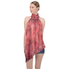 Abstrait Texture Rouge/noir Halter Asymmetric Satin Top by kcreatif