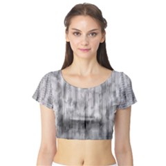 Abstrait Texture Gris/noir Short Sleeve Crop Top by kcreatif