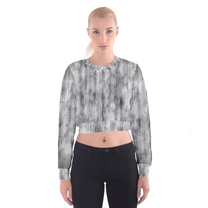 Abstrait Texture Gris/Noir Cropped Sweatshirt