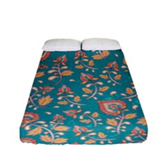 Teal Floral Paisley Fitted Sheet (full/ Double Size) by mccallacoulture