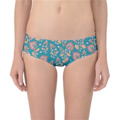 Teal Floral Paisley Classic Bikini Bottoms by mccallacoulture