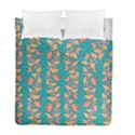 Teal Floral Paisley Stripes Duvet Cover Double Side (Full/ Double Size) View1