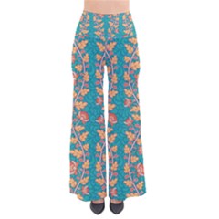 Teal Floral Paisley Stripes So Vintage Palazzo Pants by mccallacoulture