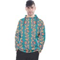 Teal Floral Paisley Stripes Men s Pullover Hoodie View1