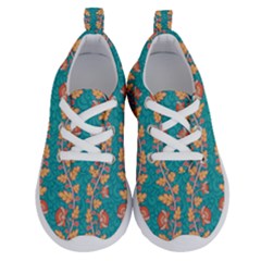 Teal Floral Paisley Stripes Kids  Lightweight Running Shoes by mccallacoulture