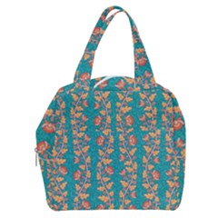 Teal Floral Paisley Stripes Boxy Hand Bag by mccallacoulture