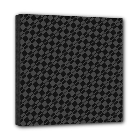 Damiers Abstrait Gris/noir Mini Canvas 8  X 8  (stretched) by kcreatif