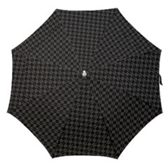 Damiers Abstrait Gris/noir Straight Umbrellas by kcreatif