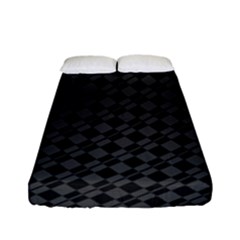 Damiers Abstrait Gris/noir Fitted Sheet (full/ Double Size) by kcreatif