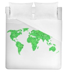 Environment Concept World Map Illustration Duvet Cover (queen Size) by dflcprintsclothing