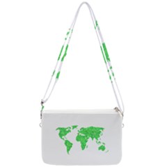 Environment Concept World Map Illustration Double Gusset Crossbody Bag