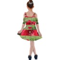 Photos Collage Coquelicots Kids  Shoulder Cutout Chiffon Dress View2