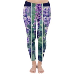 Collage Fleurs Violette Classic Winter Leggings by kcreatif