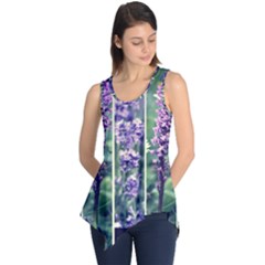 Collage Fleurs Violette Sleeveless Tunic by kcreatif