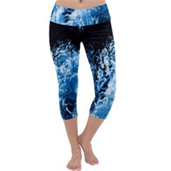 Photo Vagues  Capri Yoga Leggings by kcreatif